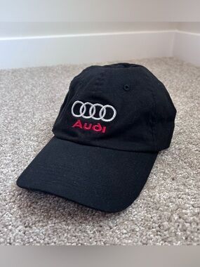 Audi Fred Baker Mid-Ohio Driving Event Hat Black Cotton Strapback Big X Tag